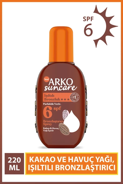 ARKO Suncare Spf6 Bronzlaştırıcı Güneş Yağı Sprey 220 ml ürün görseli