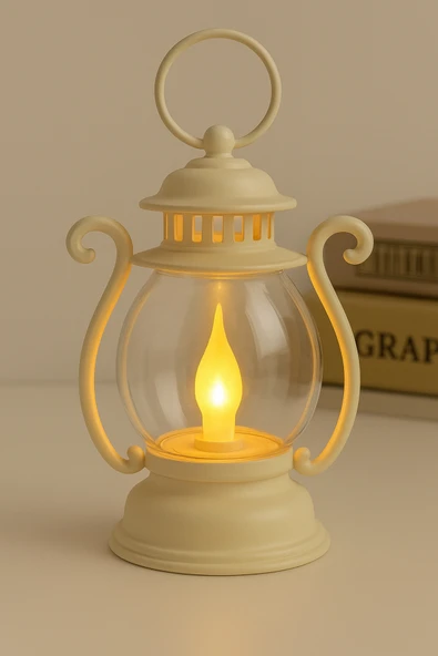 Dekoratif Masaüstü Alev Efektli Led Mum Düğün Organizasyon Dekor Fener şekilli Led Mum Lamba