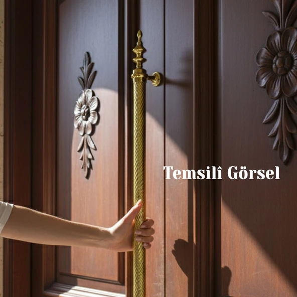 Otağ Gold Altın 60 cm Kapı Çekme Kolu Tutma Kulpu Kulbu Çelik Dış Kapı Tutamağı Sürgülü Lüks Model - Resim 7