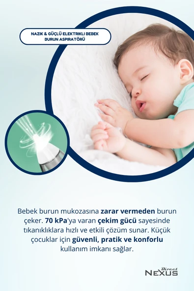 DİRECT NEXUS Elektrikli Bebek Burun Aspiratörü Küçük Çocuklar Için Güvenli Ve Etkili Burun Emici - 4