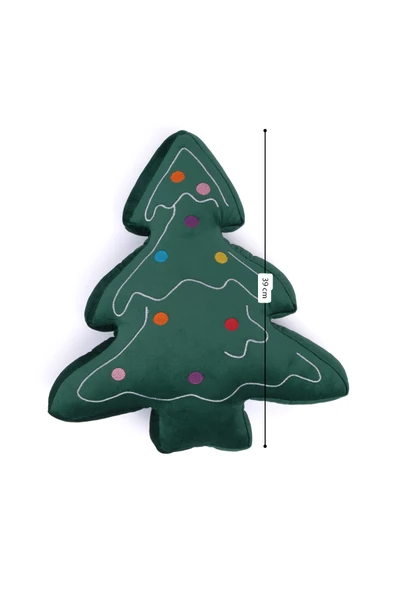 Yılbaşı Çam Ağacı Peluş Yastık Ev ve Ofis Dekoratif Hediyelik Aksesuar - 2