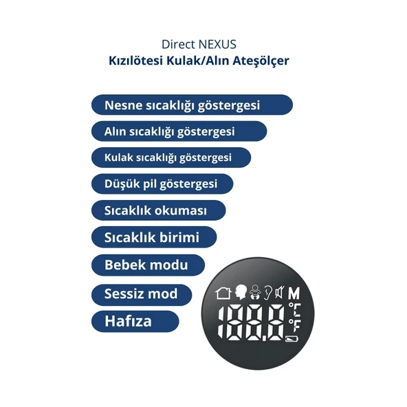 Direct Nexus Dual Kulaktan Ve Alından Ateş Ölçer - 5