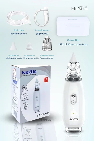 DİRECT NEXUS Elektrikli Bebek Burun Aspiratörü Küçük Çocuklar Için Güvenli Ve Etkili Burun Emici - 3