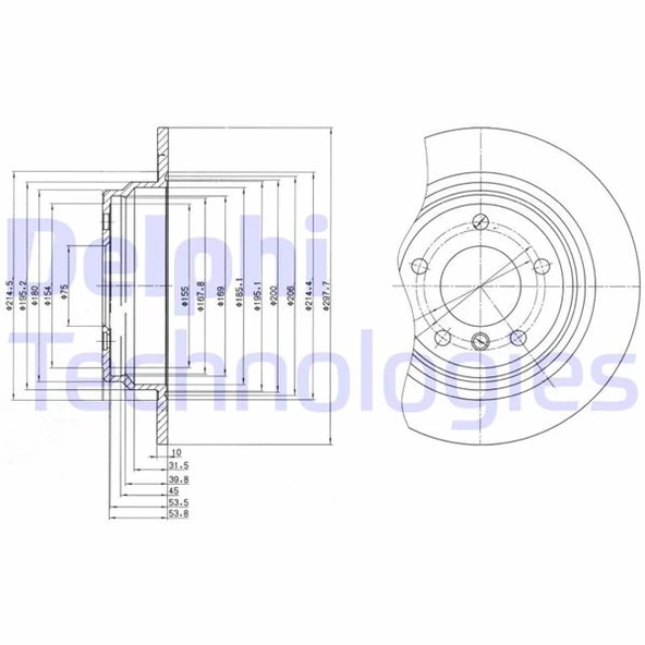 DELPHI BG3044 FREN DISKI ARKA BMW E39 96>03 34216767049 ürün görseli 1