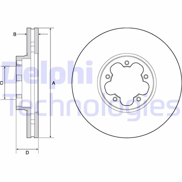 DELPHI BG9142C ON FREN DISKI AYNASI TRANSIT V363 14> ARKA CIFT TEKER 5 BIJON CAP 308 33 KK311125AB-KK311125AA-BK311125AC ürün görseli 1