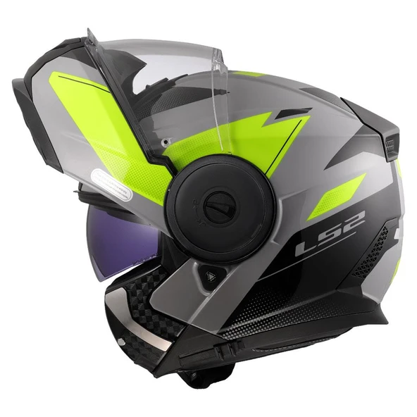 LS2 SCOPE 2 DURIA GRİ-NEON SARI KASK - Resim 6