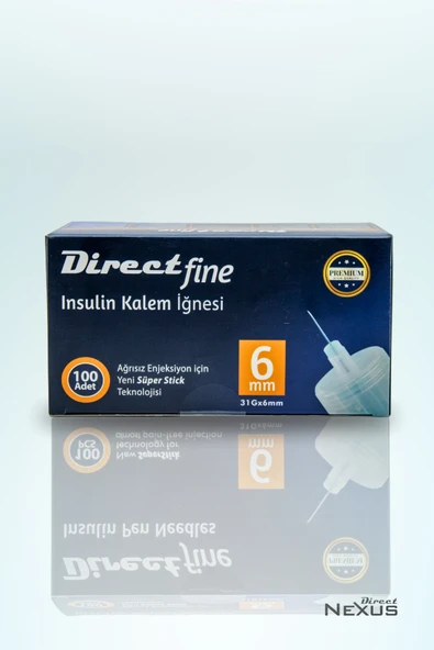 DİRECT Fine Kalem İğnesi 6mm 100 Adet Mikro İnce Uçlu, Ağrısız Kullanım