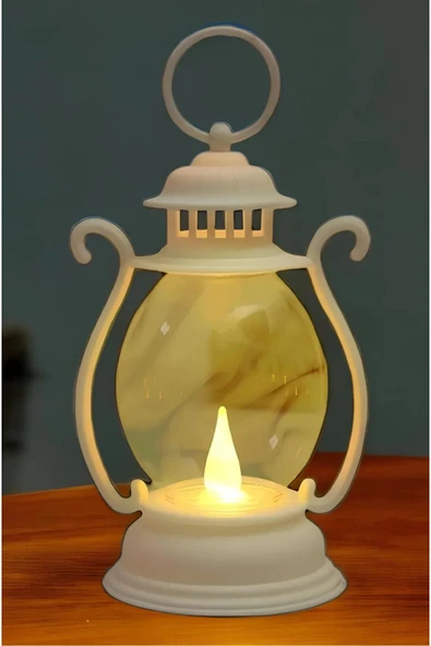 Dekoratif Masaüstü Alev Efektli Led Mum Düğün Organizasyon Dekor Fener şekilli Led Mum Lamba - 3