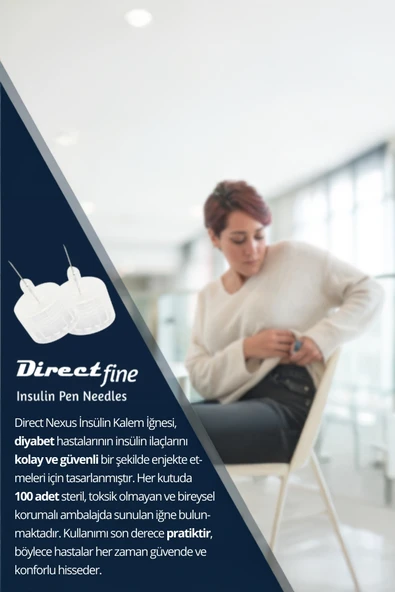 DİRECT Fine Kalem İğnesi 6mm 100 Adet Mikro İnce Uçlu, Ağrısız Kullanım - 4