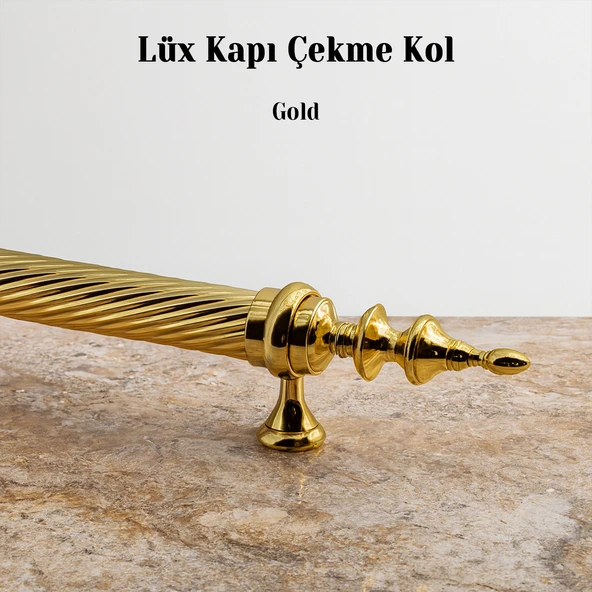 Otağ Gold Altın 60 cm Kapı Çekme Kolu Tutma Kulpu Kulbu Çelik Dış Kapı Tutamağı Sürgülü Lüks Model - Resim 5