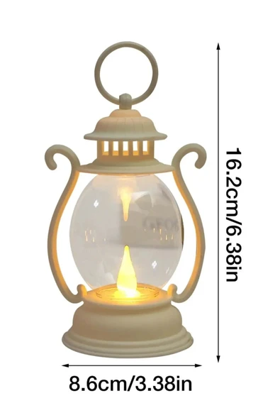 Dekoratif Masaüstü Alev Efektli Led Mum Düğün Organizasyon Dekor Fener şekilli Led Mum Lamba - 2