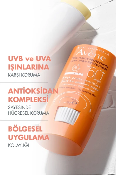 AVENE Stick Hassas Bölgeler için SPF 50+ Yüksek Korumalı Stick Güneş Kremi 8 gr - Resim 2