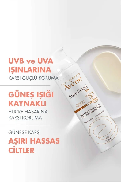 AVENE Sunsimed KA SPF 50+ Aşırı Hassas Ciltler için Yüksek Korumalı Güneş Kremi 80 ml - Resim 2