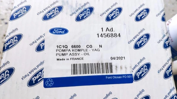 FORD 1C1Q6600CG YAĞ POMPASI BOXER III-JUMPER III-DUCATO III 06> 2.2 HDI P22DTE EURO 4 TRANSİT V184 01>06 2.2 TDCI TRANSIT V347-V348 2.4 TDCİ 06>11 A.ÇEKER 1C1Q6600CG-1456884-1001.E9 ürün görseli 1