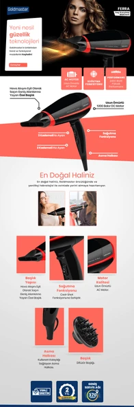 GOLDMASTER FERRA IN-6115 PRO FÖN MAKINESI KIRMIZI