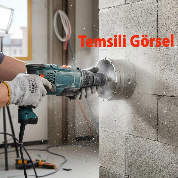 Elmas Beton Delme Pançı 120 mm Profesyonel Beton Delici Panç Ucu Dayanıklı Keskin Çelik Başlık - Resim 5