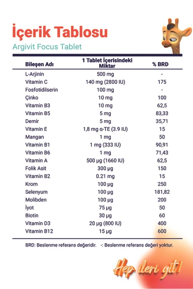 ARGİVİT Focus 3'lü Paket Fosfatidilserin, L-Arjinin, Multivitamin ve Multimineral Tablet 30 Adet - 6