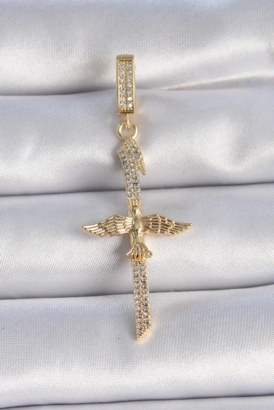 Pirinç Gold Renk Zirkon Taş Detaylı Elif Model Anka Kuşu Figür Ajda Charm - TJ-BC1013 ürün görseli 1