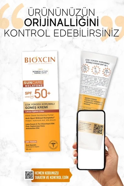 BİOXCİN Sun Care Lekeye Eğilimli Ciltler Spf 50 Güneş Kremi 50 ml - Alfa Arbutin, Kolajen, Hyaluronik Asit - Resim 2