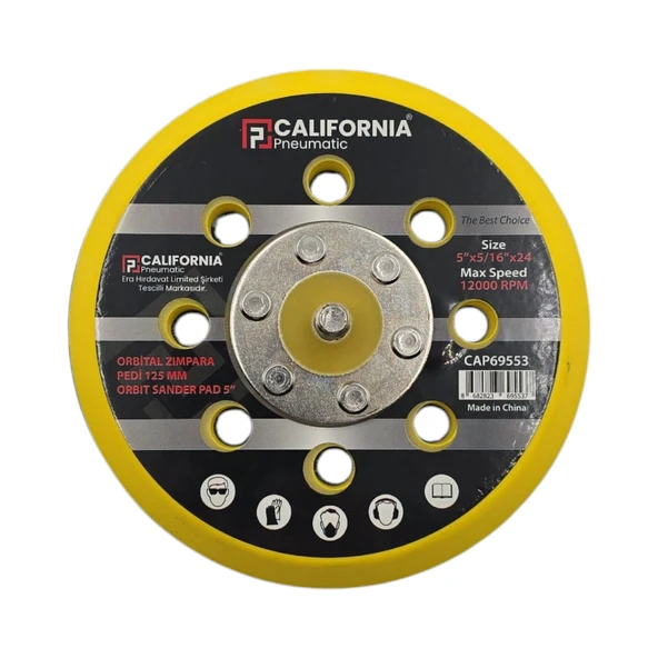 Fixonic California CAP69553 125mm Havalı Zımpara Cırt Tabanı/Zımpara Pedi ürün görseli 1