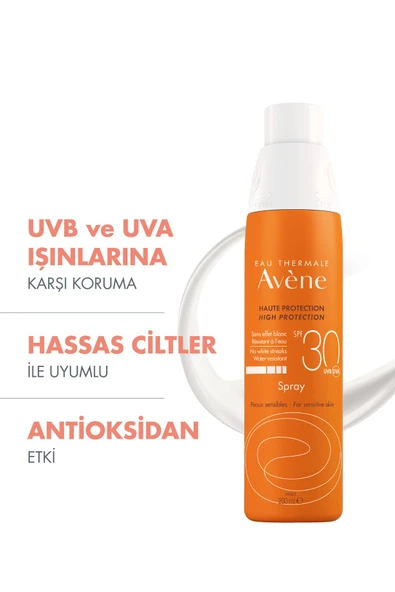 AVENE Spray SPF 30+ Tüm Cilt Tipleri İçin Kullanıma Uygun Güneşten Koruyucu Vücut Spreyi 200 ml - Resim 2