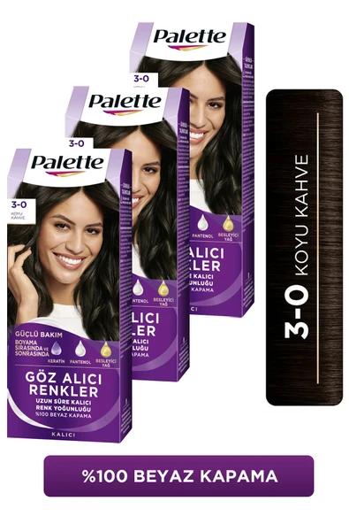 Palette Göz Alıcı Renkler 3-0 Koyu Kahve x 3 Adet ürün görseli
