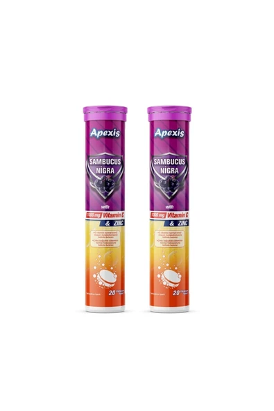 APEXİS Sambucus Nigra Vitamin C  Zinc 1000 mg 2 Paket Set ürün görseli