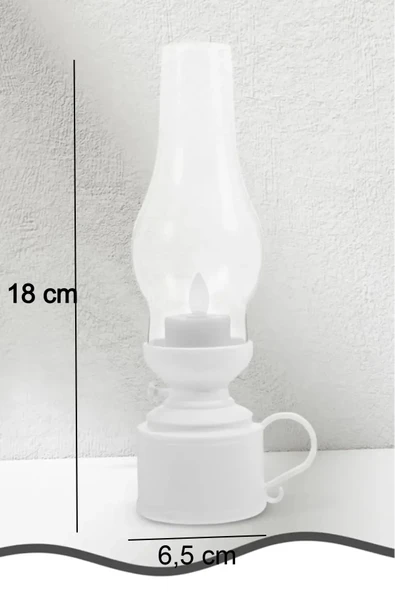 Dekoratif Eski Gaz Görünümlü LED Mum Lamba Alev Efektli Dekor Lamba 18 CM - 4