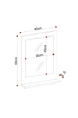 makbulce Safir Banyo Aynası, Dresuar,60x45 Beyaz Raflı Banyo Aynası - Resim 6
