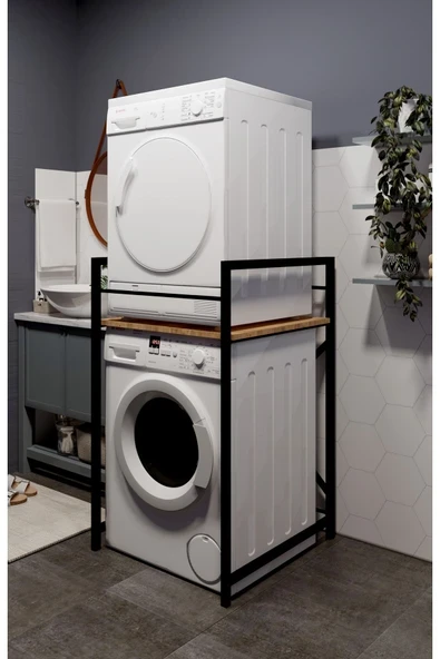 makbulce Çamaşır Makinası ve Kurutma Makinası Rafı Çamaşır Makinası Üstü Banyo Düzenleyici Raf ürün görseli
