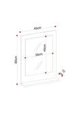 makbulce Safir Banyo Aynası Dresuar 45x60 Mermer Raflı Banyo Aynası - Resim 6