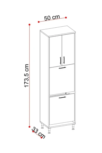makbulce Nergiz Beyaz ve Renkli Kirli Çamaşır Sepetli Çok Amaçlı Banyo Dolabı - Resim 7