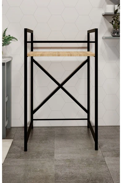 makbulce Çamaşır Makinası ve Kurutma Makinası Rafı Çamaşır Makinası Üstü Banyo Düzenleyici Raf - Resim 7