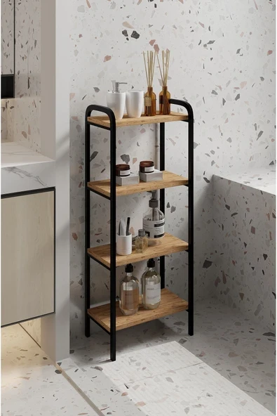 Dzdizayn Miyo Banyo Düzenleyici Mutfak Rafı Banyo Dolabı Çok Amaçlı Dolap 4 Katlı Metal Mutfak Düzenleyici ürün görseli 1