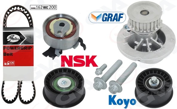 GVA 59WPK9008-1 DEVİRDAİMLİ EKSANTRİK GERGİ KİTİ ASTRA G-CORSA C-VECTRA C-MERIVA A-ZAFIRA A 1.4-1.6-1.8 16V Z16-14XE 95518060-1629094-1606306-95516735 ürün görseli 1