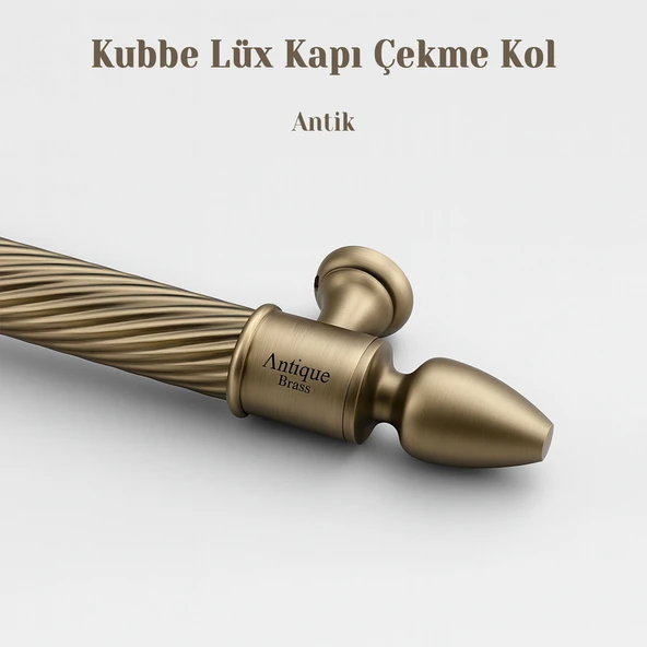 Kubbe Antik 60 cm Kapı Çekme Kolu Tutma Kulpu Kulbu Çelik Dış Kapı Tutamağı Sürgülü Kapı Lüks Model - Resim 7