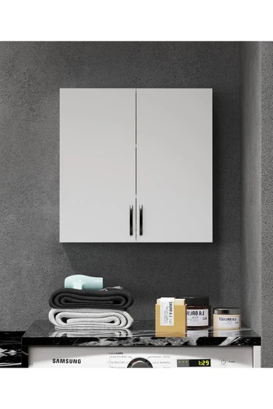 makbulce Zambak Çamaşır Makinası Üst Dolabı Ve Banyo Dolabı - Resim 3