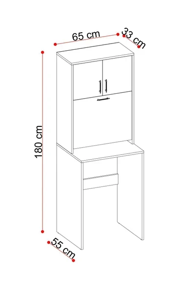 makbulce Yasemin Kirli Çamaşır Sepetli Çamaşır Makinesi Dolabı - Resim 3