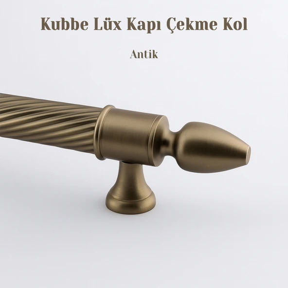 Kubbe Antik 60 cm Kapı Çekme Kolu Tutma Kulpu Kulbu Çelik Dış Kapı Tutamağı Sürgülü Kapı Lüks Model - Resim 6
