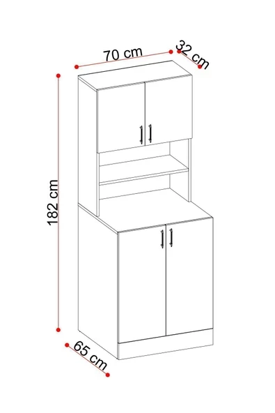 Makbulce Leylak Kapaklı Çamaşır Makinesi Dolabı Ve Çok Amaçlı Dolap - Resim 7