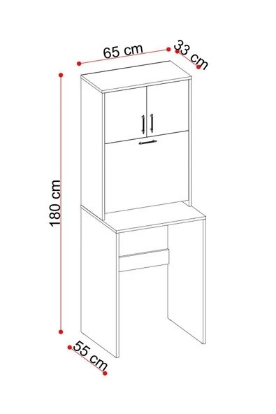 Makbulce Yasemin Kirli Çamaşır Sepetli Çamaşır Makinesi Dolabı - 3