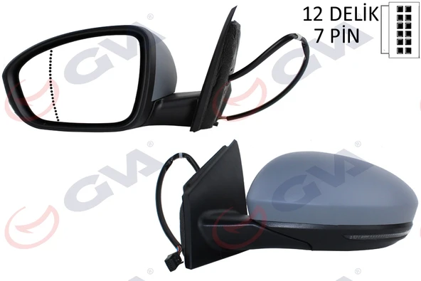 GVA 1011431 DIŞ DİKİZ AYNASI SOL MEGANE IV 15> ELEKTRİKLİ ISITMALI SİNYALLİ ASTARLI ASFERİK VM-6142EHPAL 963028559R-963027812R ürün görseli 1