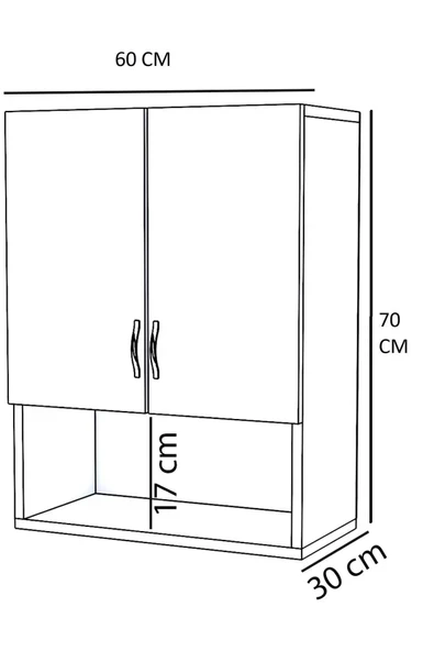 Makbulce Defne Beyaz Çamaşır Makinası Üst Dolabı - Resim 7