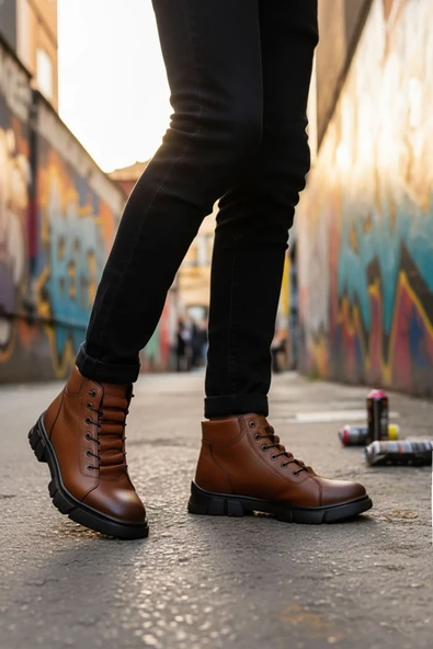 Big King Hakiki Deri Hakiki Deri Erkek Bot - Resim 11