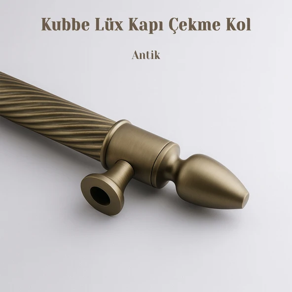 Kubbe Antik 60 cm Kapı Çekme Kolu Tutma Kulpu Kulbu Çelik Dış Kapı Tutamağı Sürgülü Kapı Lüks Model - Resim 4