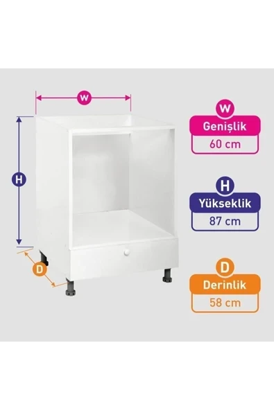 makbulce Ankastre Mutfak Dolabı Düz-çekmeceli-kapaklı Modül Tüm Setlere - 7