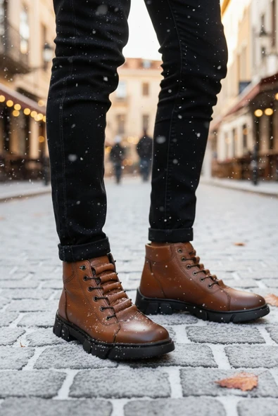 Big King Hakiki Deri Hakiki Deri Erkek Bot - Resim 9