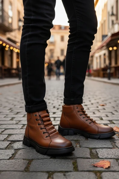 Big King Hakiki Deri Hakiki Deri Erkek Bot - Resim 10