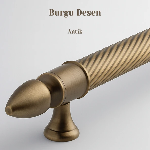 Kubbe Antik 60 cm Kapı Çekme Kolu Tutma Kulpu Kulbu Çelik Dış Kapı Tutamağı Sürgülü Kapı Lüks Model - Resim 2