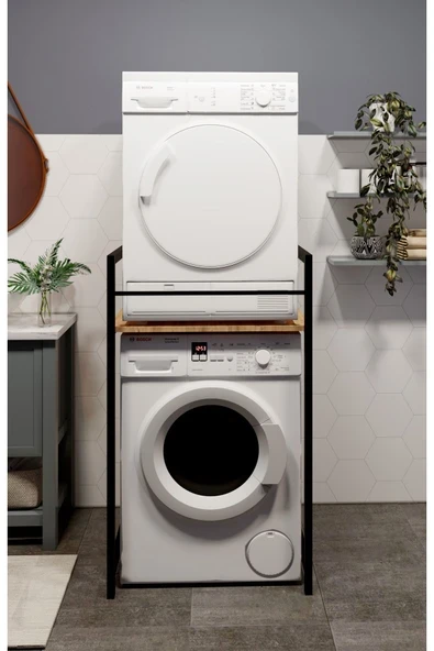 makbulce Çamaşır Makinası ve Kurutma Makinası Rafı Çamaşır Makinası Üstü Banyo Düzenleyici Raf - Resim 5